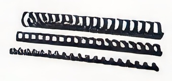 Plastic comb, black 8 mm (21-40 sheets), pack of 100