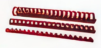 Plastic comb, red 10 mm (41-55 sheets), pack of 100