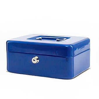 Cash box 20 x 16 x 8 cm blue