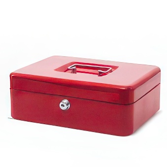 Cash box 25 x 18 x 8 cm grey