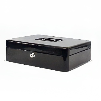 Cash box 30 x 24 x 9 cm black