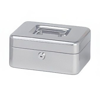 Cash box 20 x 16 x 8 cm silver