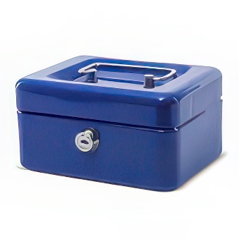 Cash box 15 x 12,5 x 8 cm blue