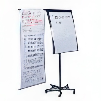 Flipchart Silvertec Moblie (flipchart nie trzyma pionu, tablica z tyłu w dolnej części posiada małe wgniecenie)