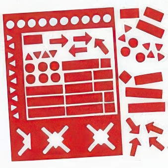 Assorted magnetic symbols - red 10 mm - pack of 70
