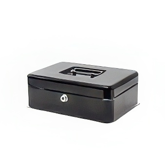Cash box 25 x 18 x 8 cm black