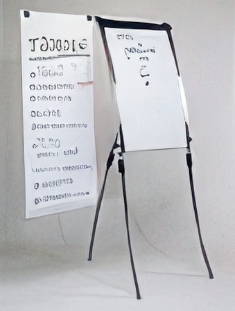 Flipchart Silvertec Wave (ułamany zaczep górnej półki i wykrzywiona jedna noga)