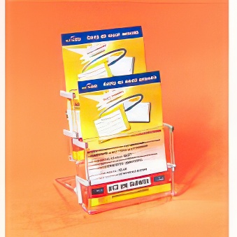 Leaflet holder exhibition 2 x A6 / DL upstanding