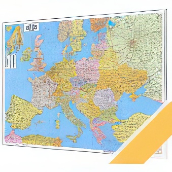 EUROPA - mapa magnetyczna polityczno-drogowa 126 x 90 cm