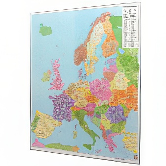 EUROPA - mapa magnetyczna z kodami pocztowymi 96 x 114 cm