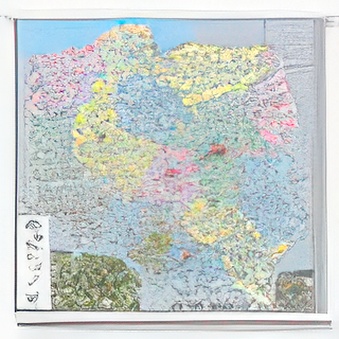 POLAND map with administrative division 140 x 140 cm