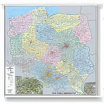 POLSKA - mapa administracyjna 70 x 70 cm
