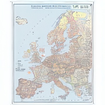 EUROPE - map with postcodes 100 x 100 cm