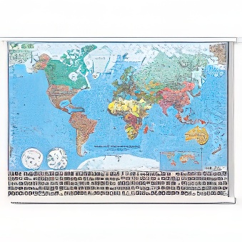 WORLD - map with political division 140 x 100 cm