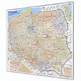 POLAND magnetic road map with administrative division 110 x 100 cm