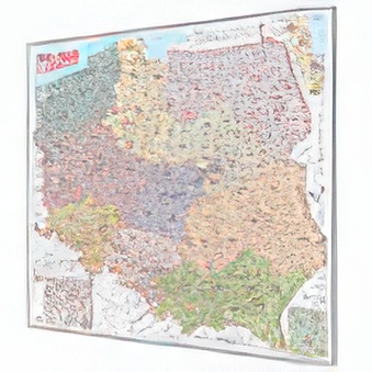 POLSKA - mapa magnetyczna z kodami pocztowymi 144 x 134 cm