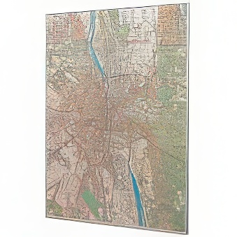 Warsaw magnetic city plan 90 x 120 cm