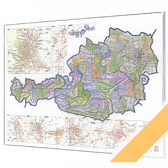 Austria magnetic map with postcodes 125 x 87 cm