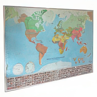 World magnetic political map 140 x 100 cm