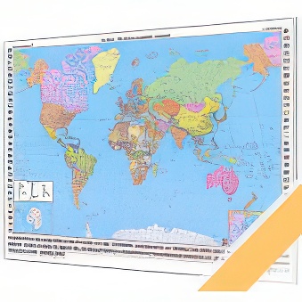 World magnetic political map 174 x 120 cm