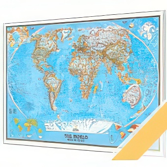 World magnetic political map National Geographic 176 x 120 cm