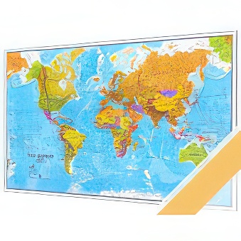 ŚWIAT - mapa magnetyczna polityczna 200 x 122 cm
