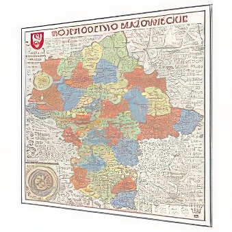MAZOWIECKIE - mapa magnetyczna administracyjno - drogowa 125 x 135 cm