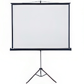 Portable projection screen on tripod 145 x 195 cm