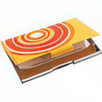 Business card case metalic, orange with crystal stones