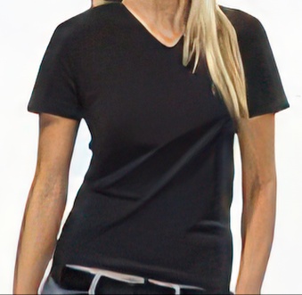 Classic V-neck Women czarna koszulka reklamowa do nadruku L