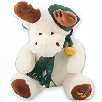 White reindeer green scarf and cap for printing
