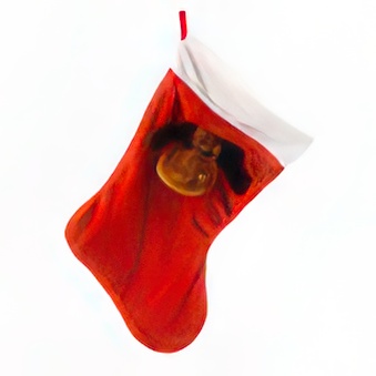 Christmas stocking with a moose for printing