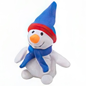 Snowman with blue hat and scarf for printing
