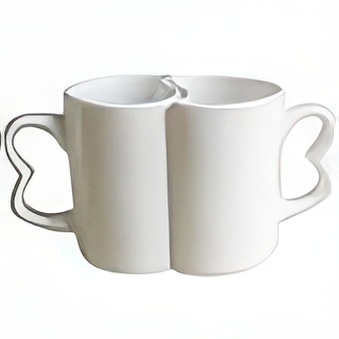Two mugs in set lovers for sublimation printout