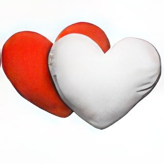 Red and white heart slip for sublimation printout with zip (420 x 350 mm)