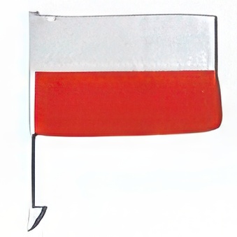 Flaga samochodowa biało-czerwona z uchwytem