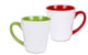 Latte mugs with color handle and inside
