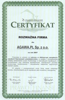 Certyfikat - Rozwa�na Firma
