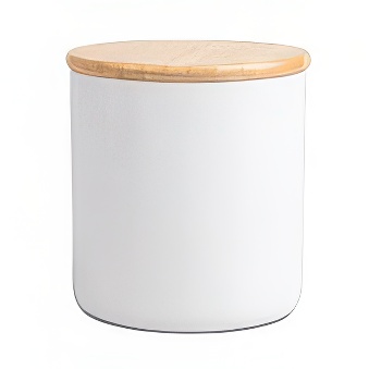 Pojemnik ceramiczny z drewnianą pokrywką do sublimacji, 500 ml