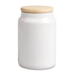 Glass container 700 ml for sublimation with a wood lid