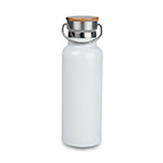 Metal thermal bottle with bamboo lid for sublimation