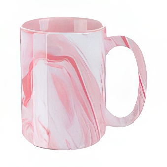 Kubek do sublimacji marmurkowy - duży, 450 ml różowy