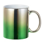Glossy Silver-Green Metallic Mug for Sublimation and Laser Engraving