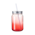 Kubek - słoik szklany, gradient, ze słomką do sublimacji (Mason Jar)