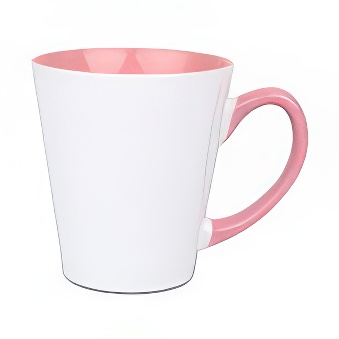 Kubek do sublimacji latte - kolorowe wnętrze i uchwyt, różowy