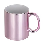Glossy metallic mug for sublimation and laser engraving - pink