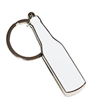 Bottle-shaped metal keychain bottle opener for sublimation and engraving overprint