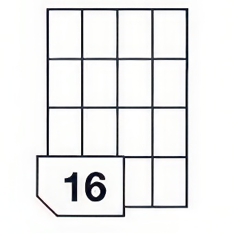 Samoprzylepne etykiety papierowe do wszystkich rodzajów drukarek - 16 etykiet na arkuszu