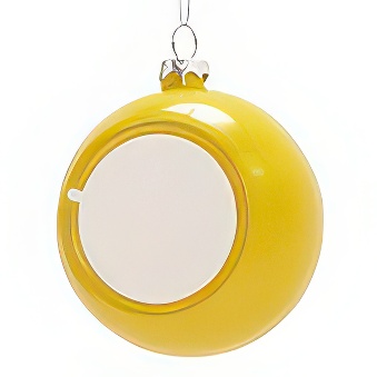 Bombka choinkowa do sublimacji, kolor - żółty, 7,8 cm