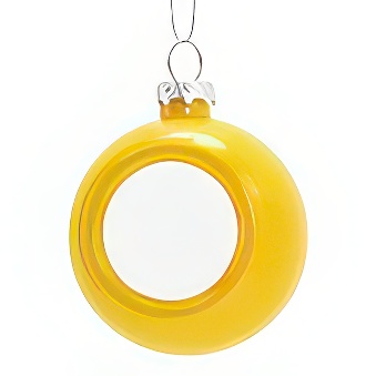 Bombka choinkowa do sublimacji, kolor - żółty, 6 cm